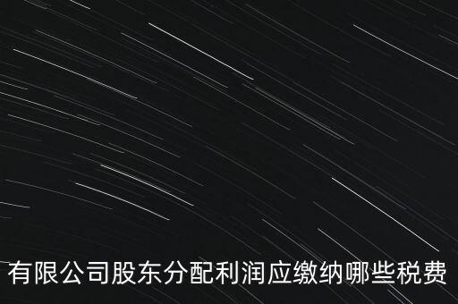 有限公司股東分配利潤應(yīng)繳納哪些稅費(fèi)