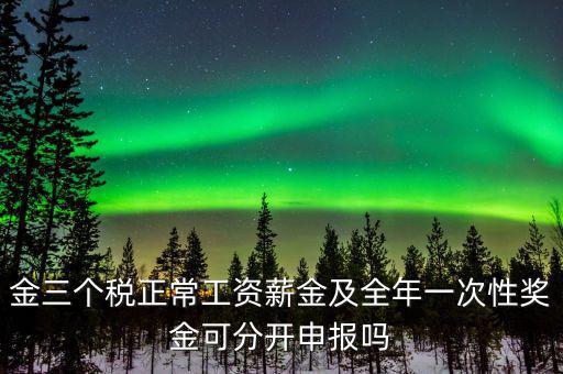 金三個稅是什么，金三個稅正常工資薪金及全年一次性獎金可分開申報嗎