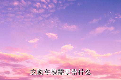 銅陵交購車稅需要什么材料，汽車購置稅要什么材料