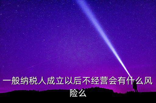 一般納稅人成立以后不經(jīng)營會(huì)有什么風(fēng)險(xiǎn)么