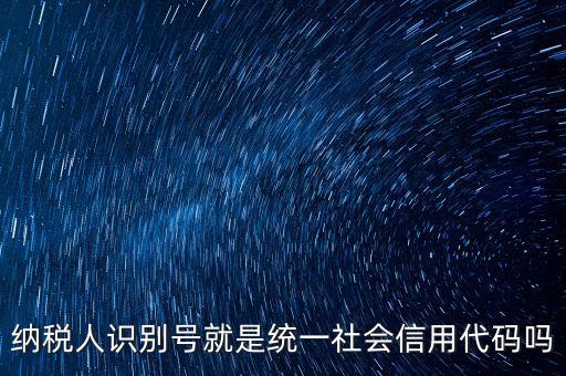 納稅人識別與社會(huì)信用代碼是什么，納稅人識別號就是統(tǒng)一社會(huì)信用代碼嗎