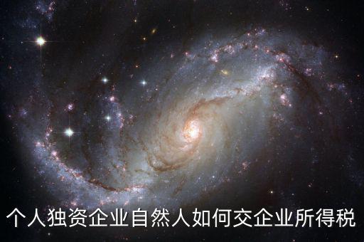 自然人獨資如何交稅，個人獨資企業(yè)自然人如何交企業(yè)所得稅