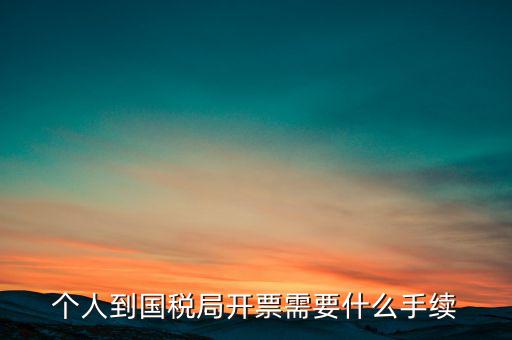 個(gè)人到國稅局開票需要什么手續(xù)