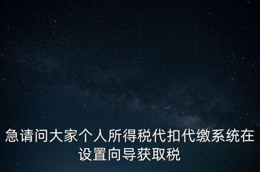 急請問大家個人所得稅代扣代繳系統(tǒng)在設(shè)置向?qū)Й@取稅