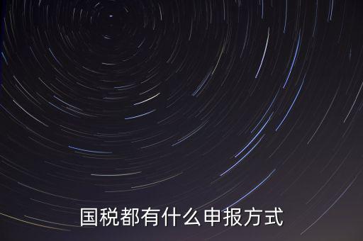 國(guó)稅都有什么申報(bào)方式