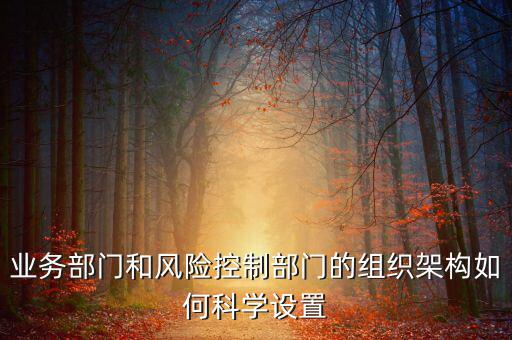 風(fēng)控如何落實(shí)到部門，業(yè)務(wù)部門和風(fēng)險(xiǎn)控制部門的組織架構(gòu)如何科學(xué)設(shè)置