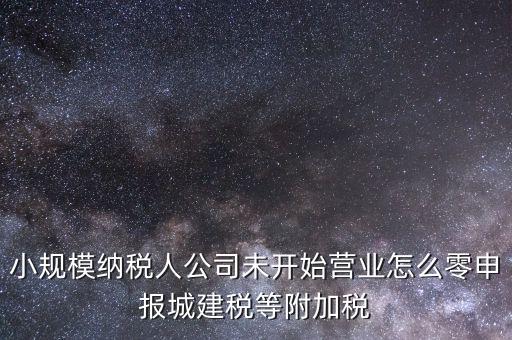 城建稅如何零申報(bào)，小規(guī)模納稅人公司未開始營(yíng)業(yè)怎么零申報(bào)城建稅等附加稅