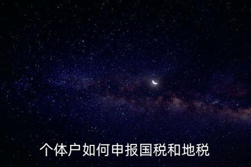 個(gè)體戶如何申報(bào)國稅和地稅