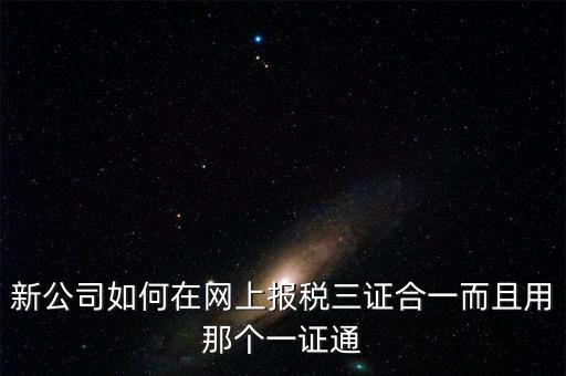 三證合一后如何刷新一證通，新公司如何在網上報稅三證合一而且用那個一證通