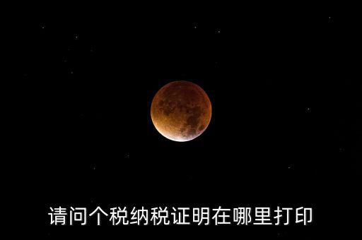 如何打印個(gè)稅證明，請(qǐng)問個(gè)稅納稅證明在哪里打印