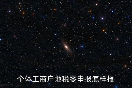 個體戶地稅如何零申報表，個體工商戶地稅零申報怎樣報