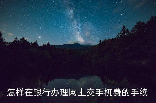 如何網(wǎng)上申請(qǐng)代扣代繳手續(xù)費(fèi)，怎樣在銀行辦理網(wǎng)上交手杌費(fèi)的手續(xù)
