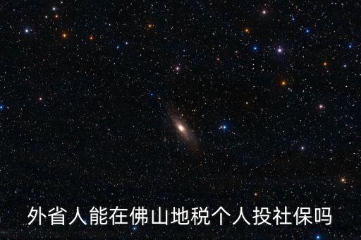 外省人能在佛山地稅個人投社保嗎