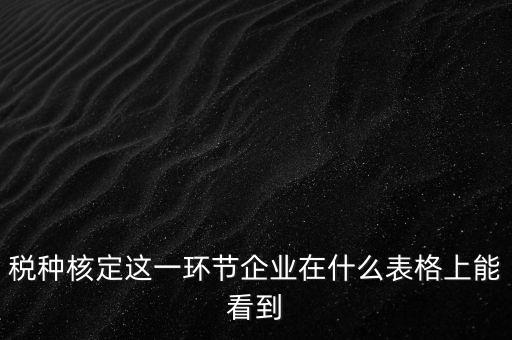 稅種核定這一環(huán)節(jié)企業(yè)在什么表格上能看到
