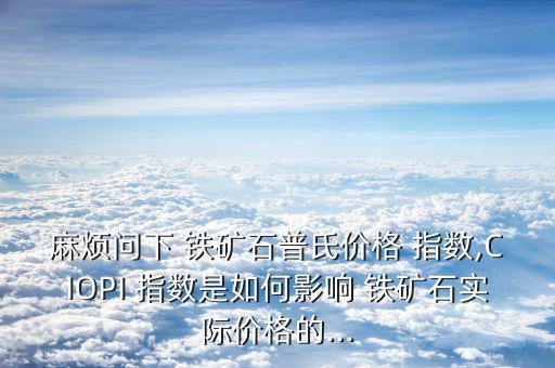麻煩問下 鐵礦石普氏價(jià)格 指數(shù),CIOPI 指數(shù)是如何影響 鐵礦石實(shí)際價(jià)格的...