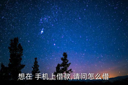 想在 手機(jī)上借款,請(qǐng)問怎么借