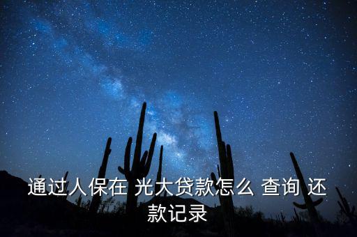 通過(guò)人保在 光大貸款怎么 查詢 還款記錄