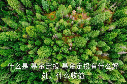 什么是 基金定投 基金定投有什么好處、什么收益