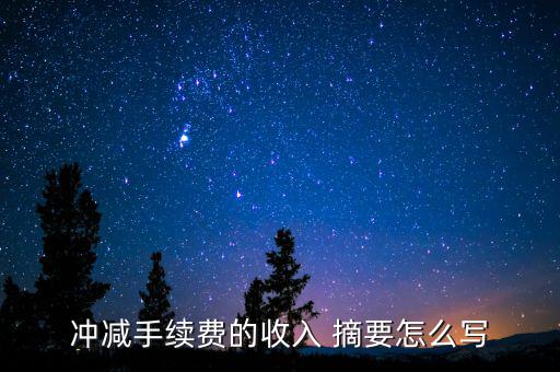 沖減手續(xù)費(fèi)的收入 摘要怎么寫