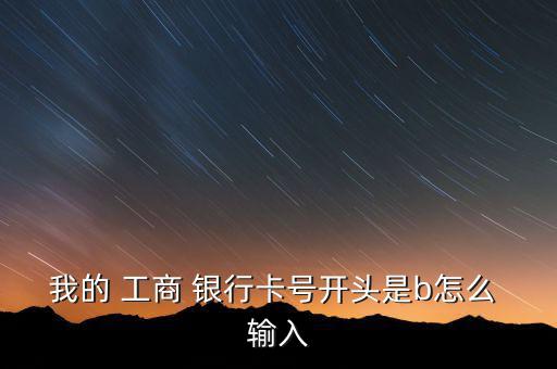 我的 工商 銀行卡號(hào)開(kāi)頭是b怎么 輸入