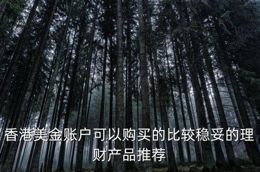 香港美金賬戶可以購(gòu)買(mǎi)的比較穩(wěn)妥的理財(cái)產(chǎn)品推薦