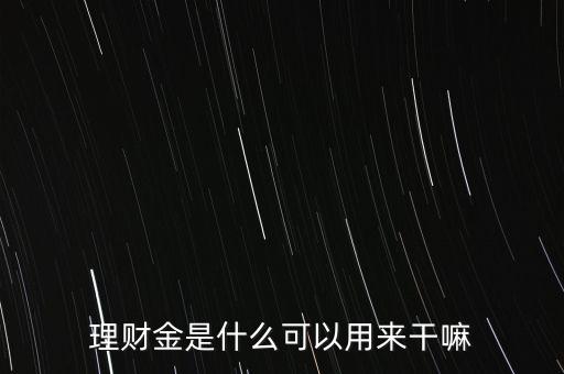理財(cái)金是什么可以用來干嘛