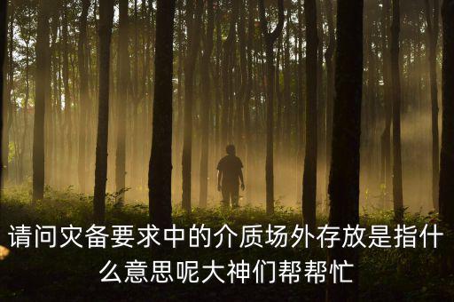 請(qǐng)問災(zāi)備要求中的介質(zhì)場(chǎng)外存放是指什么意思呢大神們幫幫忙