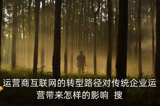 運(yùn)營商互聯(lián)網(wǎng)的轉(zhuǎn)型路徑對(duì)傳統(tǒng)企業(yè)運(yùn)營帶來怎樣的影響  搜