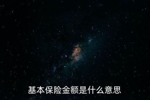 基本保險(xiǎn)金額是什么意思