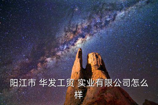 陽江市 華發(fā)工貿(mào) 實業(yè)有限公司怎么樣