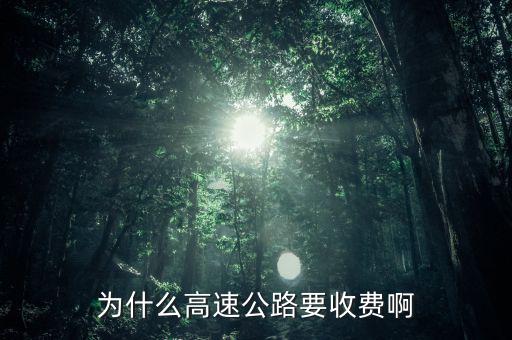 高速公路憑什么收費，為什么高速公路要收費啊
