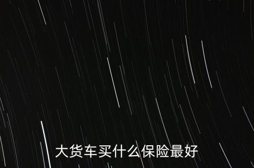 大貨車(chē)買(mǎi)什么保險(xiǎn)最好