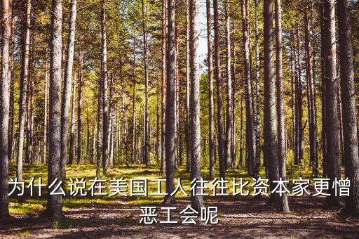 為什么說(shuō)在美國(guó)工人往往比資本家更憎惡工會(huì)呢