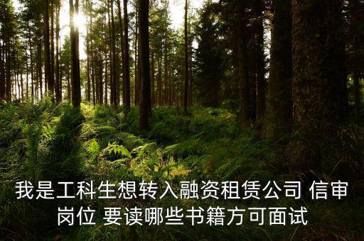 中興融資崗需要看什么書，我是工科生想轉(zhuǎn)入融資租賃公司 信審崗位 要讀哪些書籍方可面試