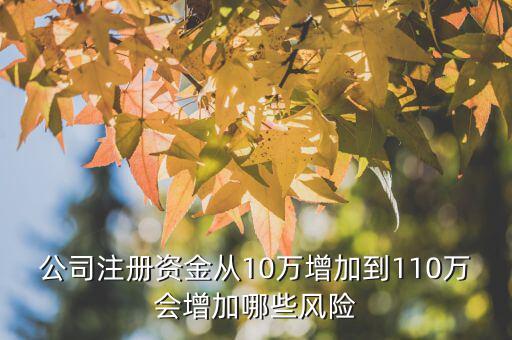 公司注冊資金從10萬增加到110萬會增加哪些風險