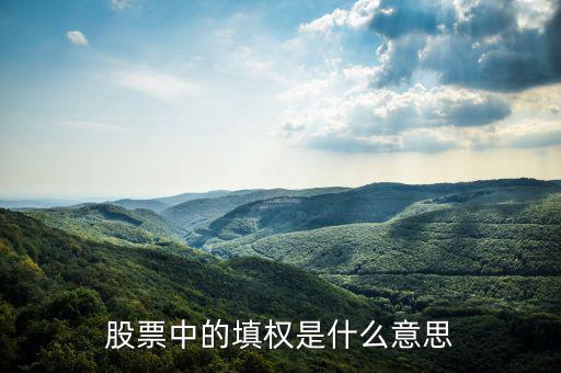 股票中的填權是什么意思