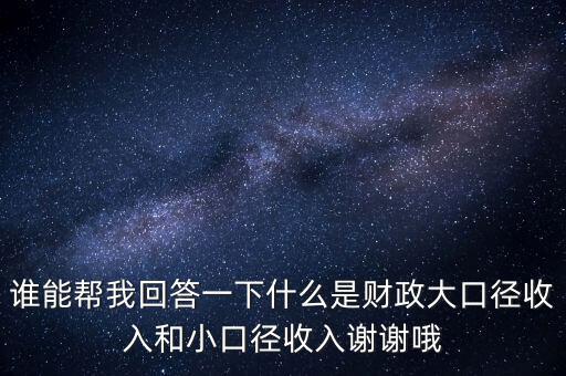 財務(wù)口徑是什么，誰能幫我回答一下什么是財政大口徑收入和小口徑收入謝謝哦