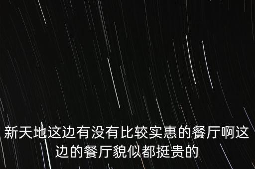 東方新天地都有什么餐廳，新天地這邊有沒有比較實惠的餐廳啊這邊的餐廳貌似都挺貴的