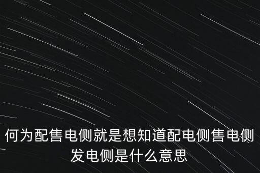 什么是發(fā)電側(cè)，發(fā)電側(cè)和變電側(cè)的側(cè)是什么意思啊