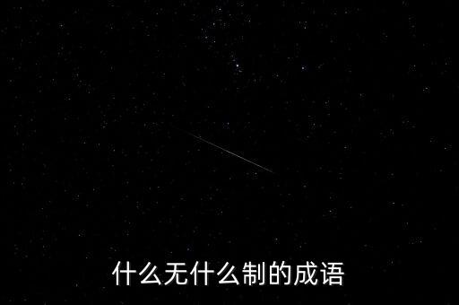 什么制不什么，成語什么無什么制