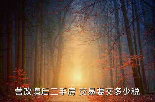 二手房營(yíng)改增后買賣要上什么稅，營(yíng)改增后二手房 交易要交多少稅
