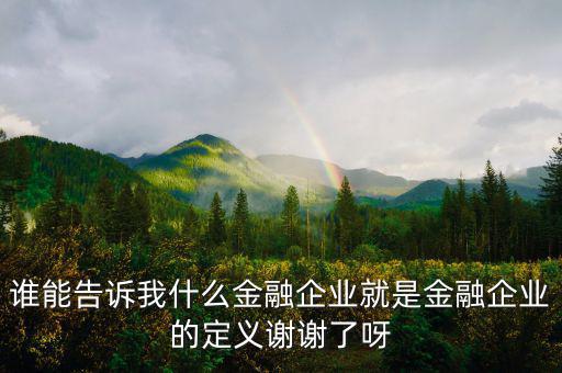 什么是金融企業(yè)，請問什么是金融企業(yè)呢或金融企業(yè)具體做什么負責什么啊