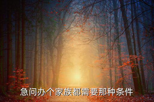 注冊家族辦公室需要什么資質(zhì)，急問辦個家族都需要那種條件