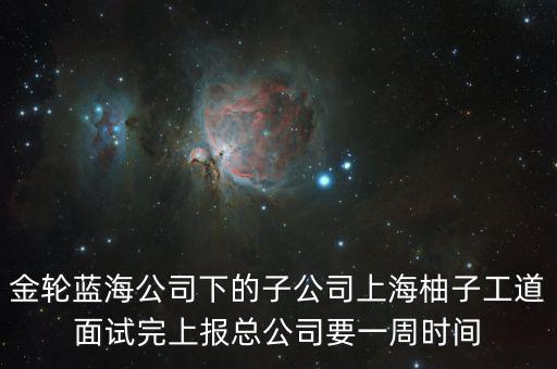 金輪藍(lán)海公司下的子公司上海柚子工道面試完上報(bào)總公司要一周時間