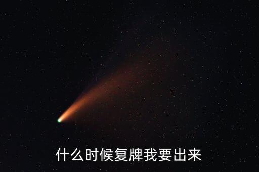 什么時候復牌我要出來