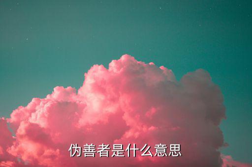 偽善者是什么意思