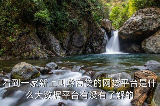看到一家新上叫黔商貸的網貸平臺是什么大數(shù)據(jù)平臺有沒有了解的