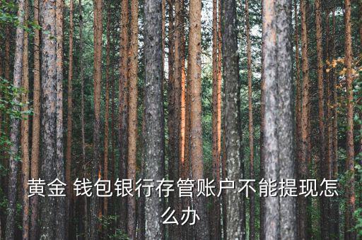  黃金 錢(qián)包銀行存管賬戶不能提現(xiàn)怎么辦
