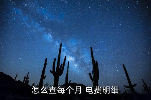 怎么查每個月 電費明細