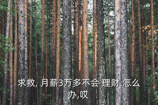 求救, 月薪3萬多不會 理財.怎么辦,哎